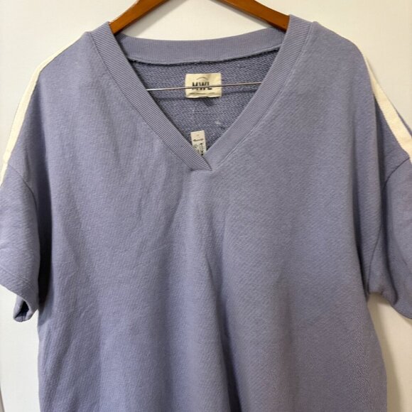 Madewell MWL Airyterry V-Neck Sweatshirt Tee: Varsity-Striped Edition 1XL NWT - Picture 6 of 11